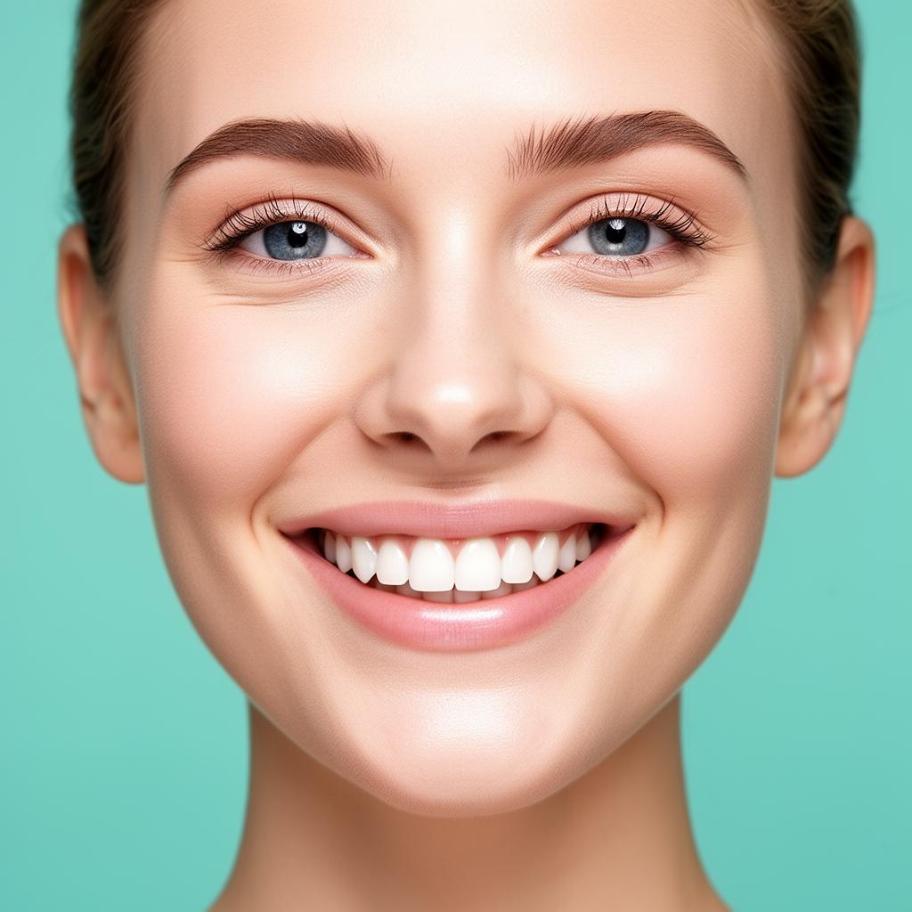 Close-up de sorriso natural após tratamento odontológico estético